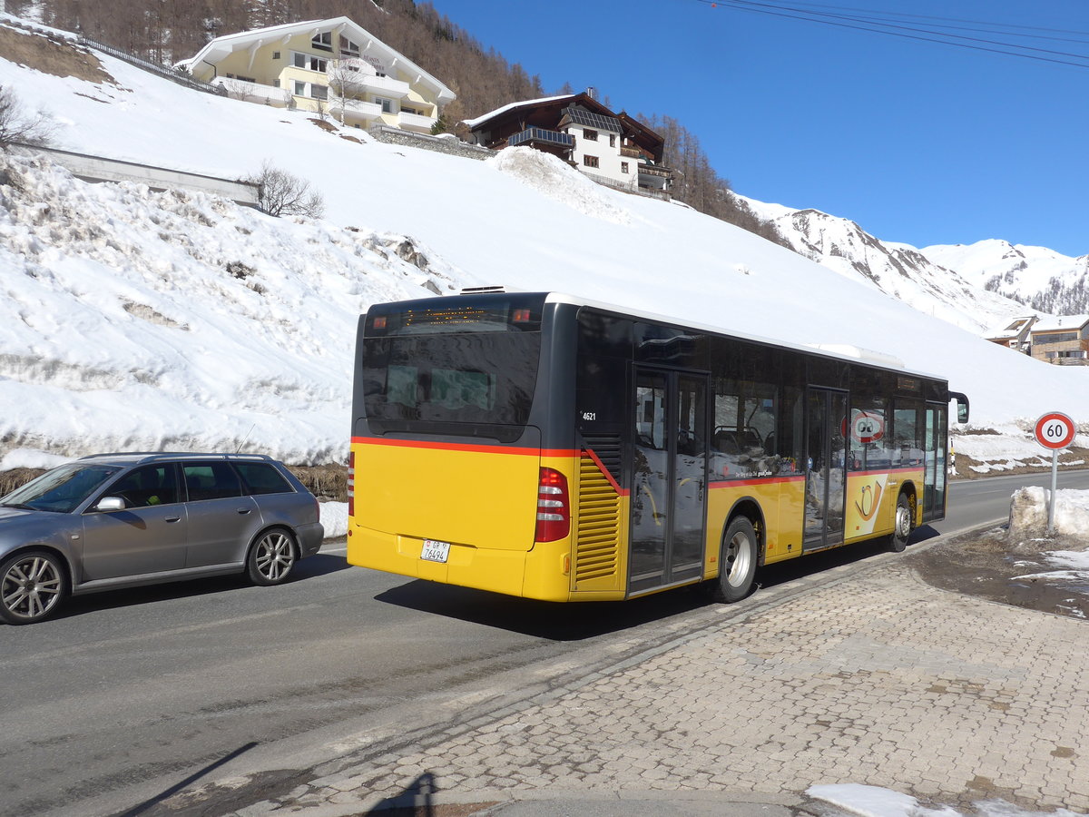 (202'645) - Jenal, Samnaun - GR 76'494 - Mercedes (ex PostAuto Nordschweiz) am 20. M�rz 2019 in Samnaun, Ravaisch
