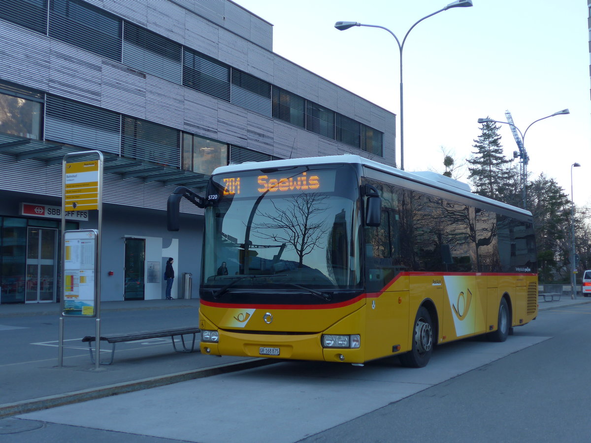 (202'652) - PostAuto Graub�nden - GR 168'875 - Irisbus am 20. M�rz 2019 beim Bahnhof Landquart