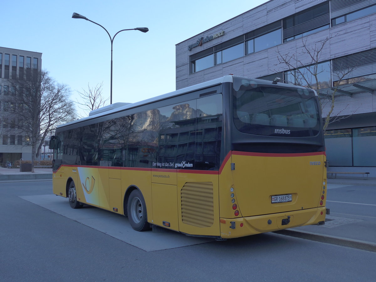 (202'653) - PostAuto Graub�nden - GR 168'875 - Irisbus am 20. M�rz 2019 beim Bahnhof Landquart