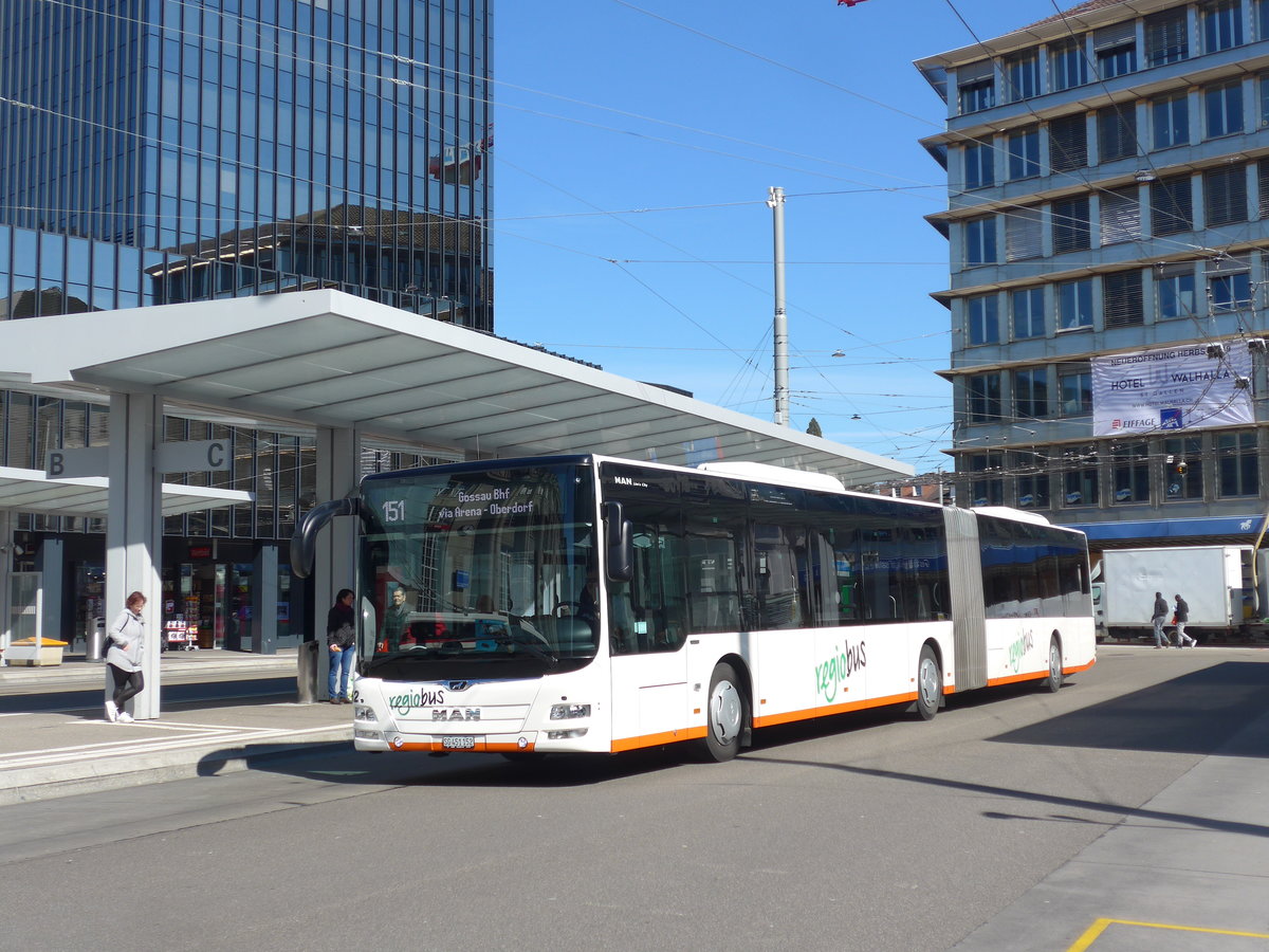 (202'676) - Regiobus, Gossau - Nr. 52/SG 451'152 - MAN am 21. M�rz 2019 beim Bahnhof St. Gallen