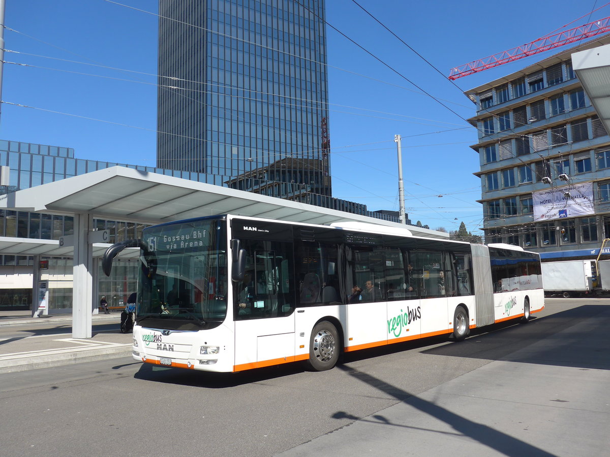 (202'694) - Regiobus, Gossau - Nr. 51/SG 451'151 - MAN am 21. M�rz 2019 beim Bahnhof St. Gallen
