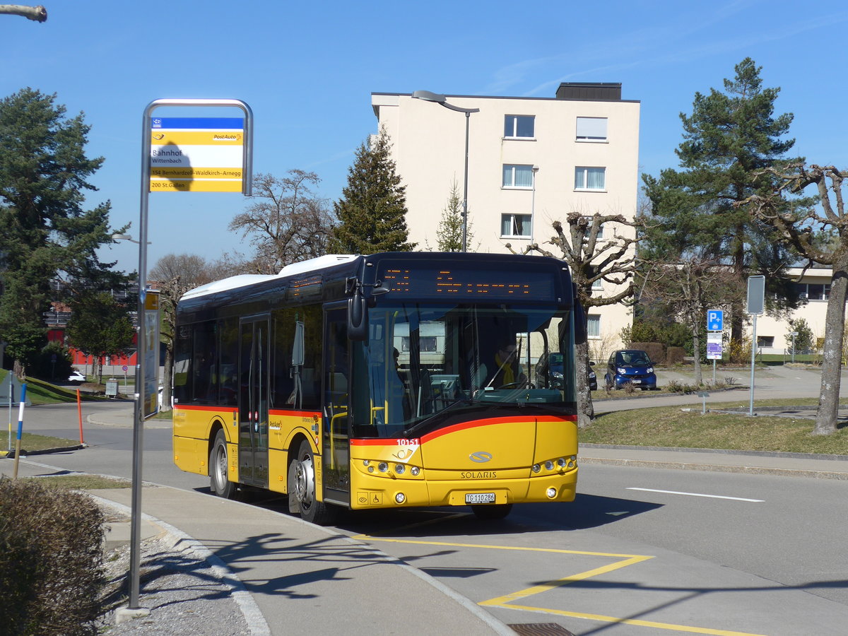 (202'710) - Mock+Weber, St. Pelagiberg - TG 110'286 - Solaris (ex Schmidt, Oberb�ren) am 21. M�rz 2019 beim Bahnhof Wittenbach
