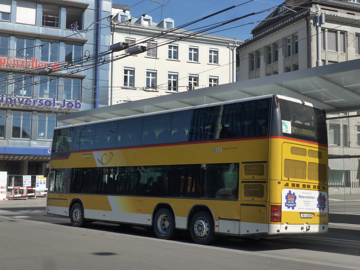 (202'748) - PostAuto Ostschweiz - AR 14'838 - Neoplan (ex P 27'016) am 21. M�rz 2019 beim Bahnhof St. Gallen