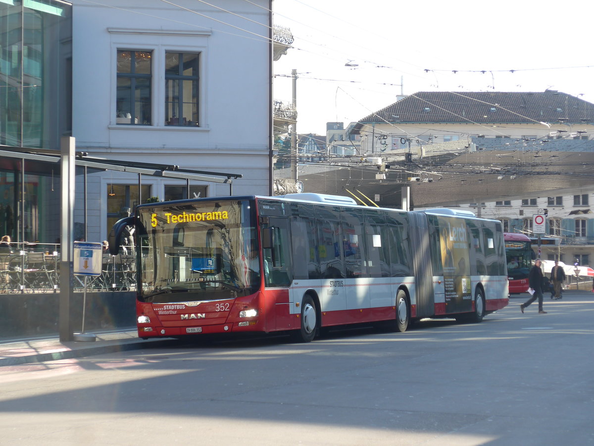 (202'773) - SW Winterthur - Nr. 352/ZH 886'352 - MAN am 21. M�rz 2019 beim Hauptbahnhof Winterthur
