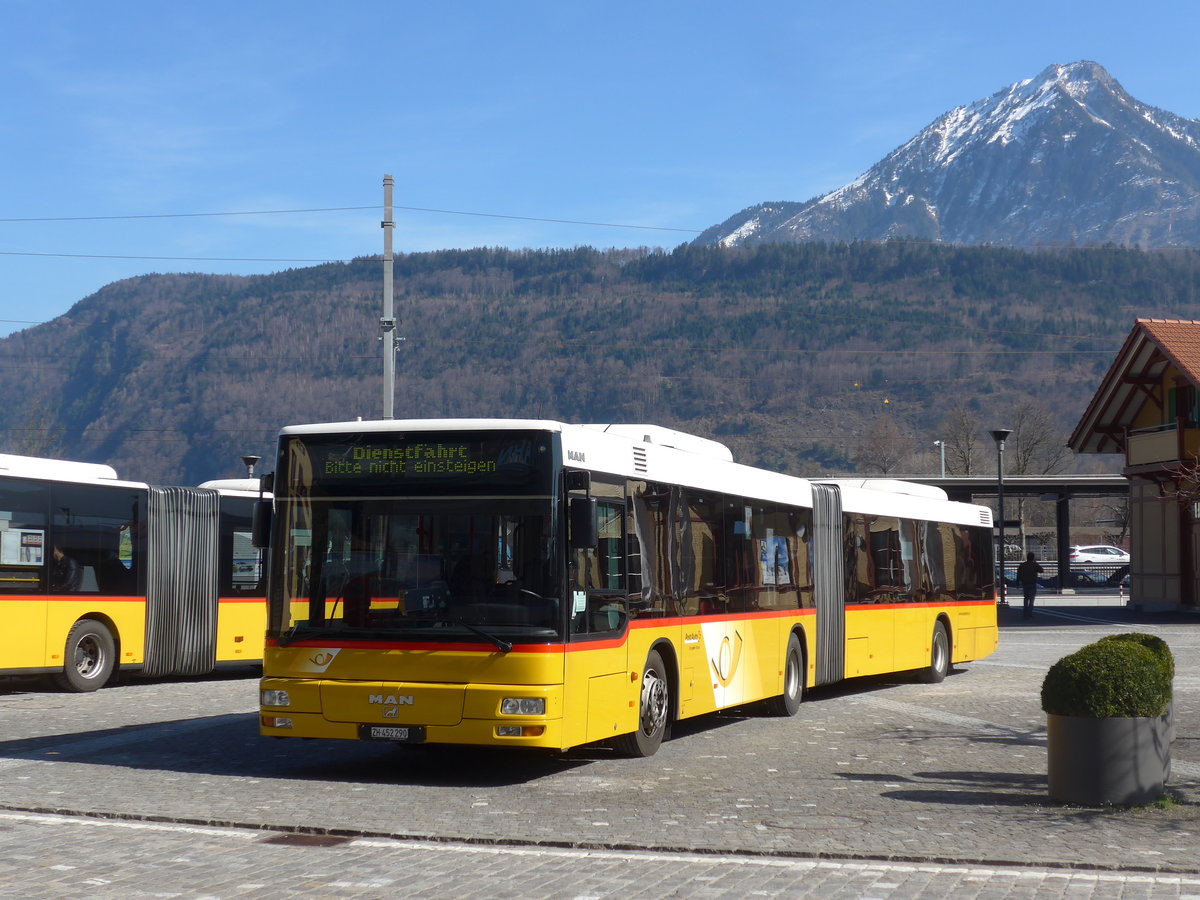 (202'858) - PostAuto Z�rich - Nr. 178/ZH 452'290 - MAN am 22. M�rz 2019 beim Bahnhof Alpnachstad