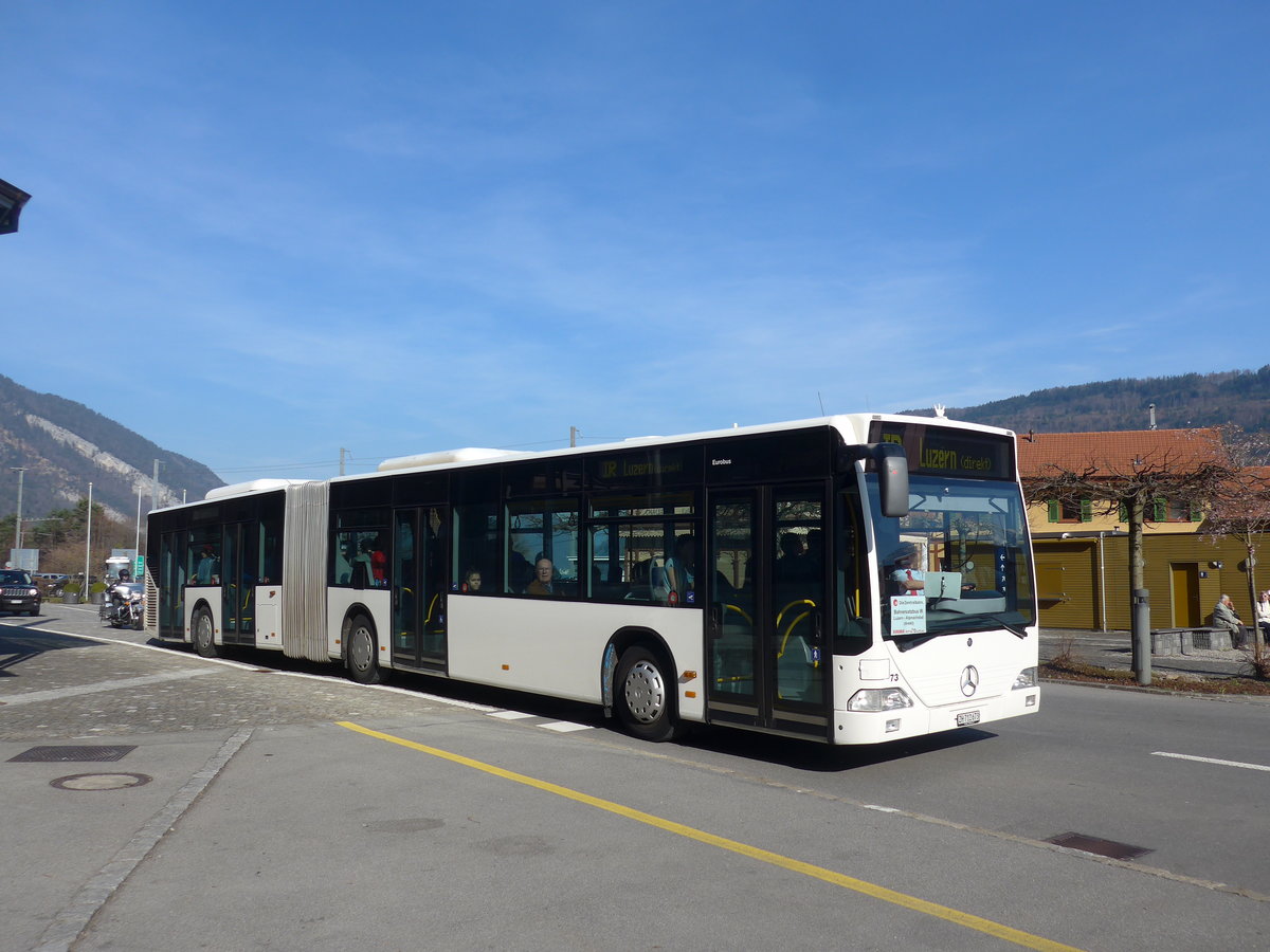 (202'885) - Welti-Furrer, Bassersdorf - Nr. 73/ZH 712'673 - Mercedes (ex Nr. 97) am 22. M�rz 2019 beim Bahnhof Alpnachstad