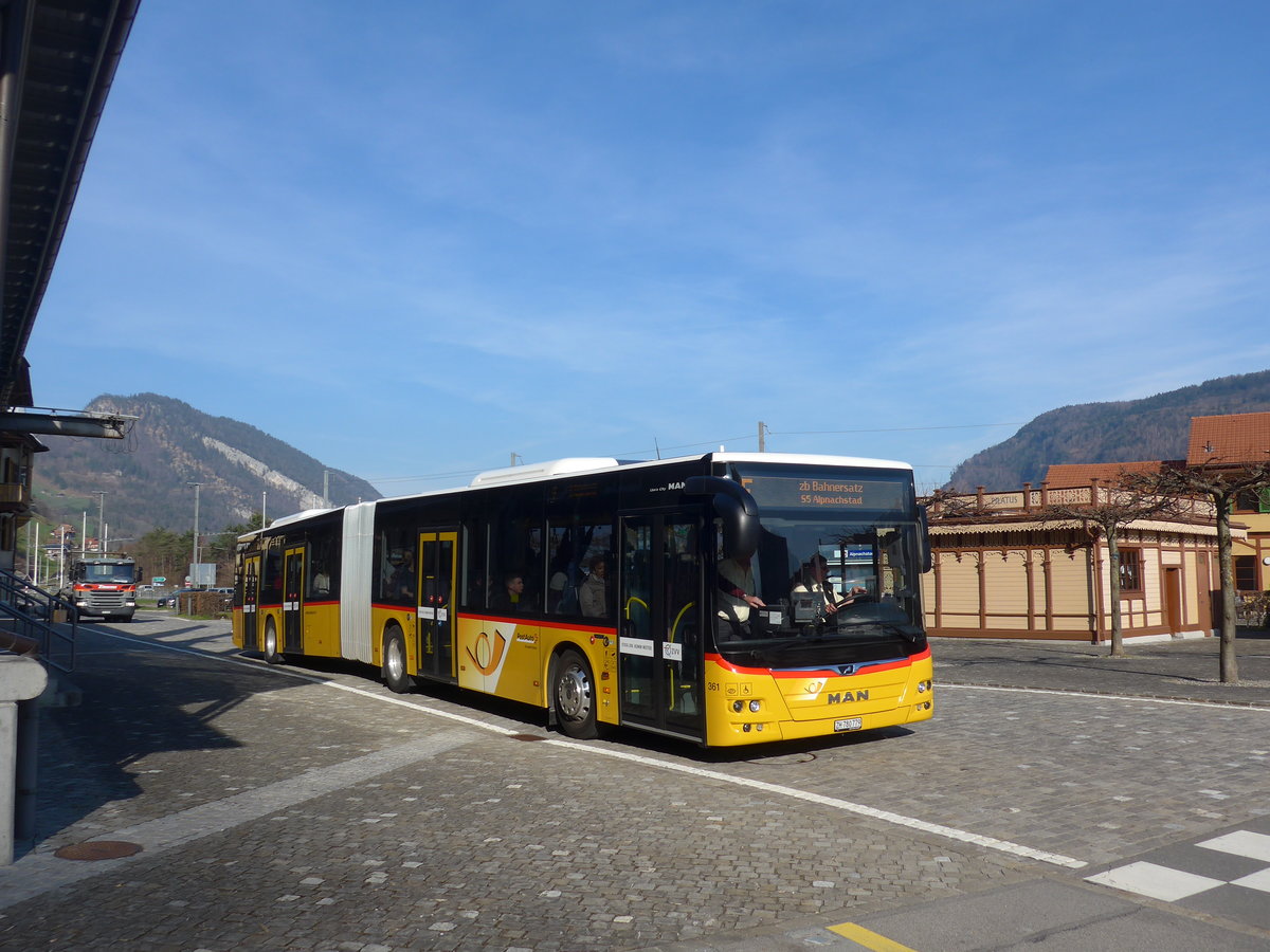 (202'886) - PostAuto Z�rich - Nr. 361/ZH 780'779 - MAN am 22. M�rz 2019 beim Bahnhof Alpnachstad