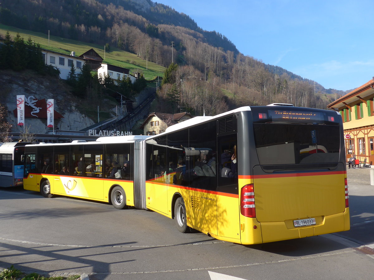 (202'896) - PostAuto Nordschweiz - BL 196'033 - Mercedes am 22. M�rz 2019 beim Bahnhof Alpnachstad