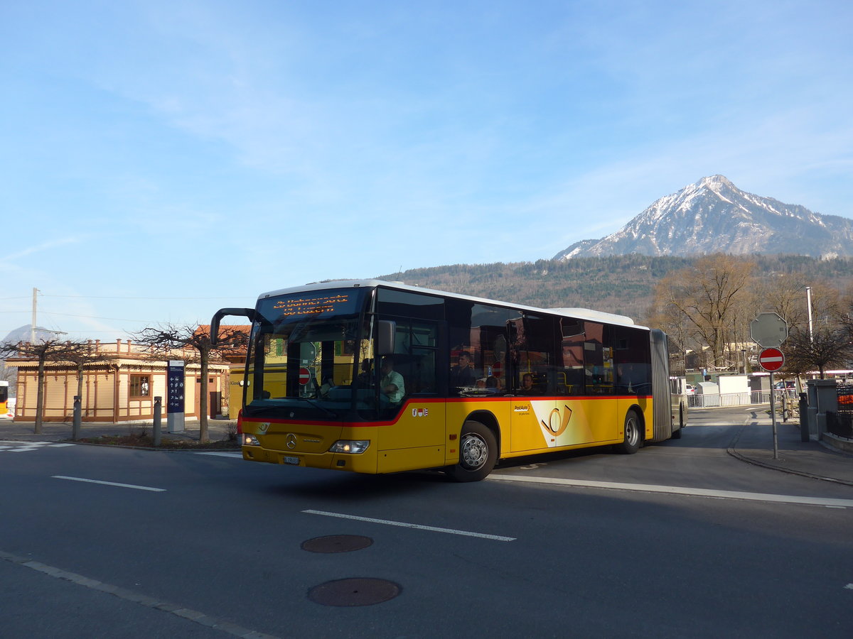 (202'898) - PostAuto Nordschweiz - BL 196'033 - Mercedes am 22. M�rz 2019 beim Bahnhof Alpnachstad