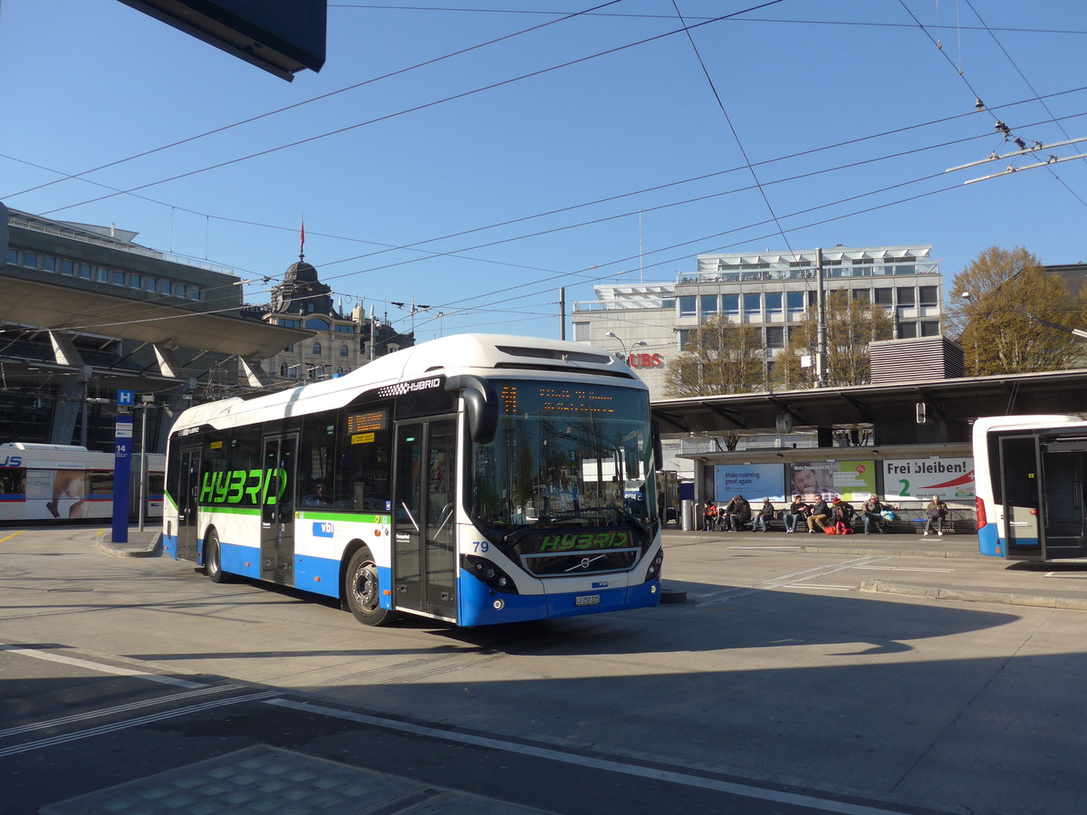 (202'938) - VBL Luzern - Nr. 79/LU 250'225 - Volvo am 23. M�rz 2019 beim Bahnhof Luzern