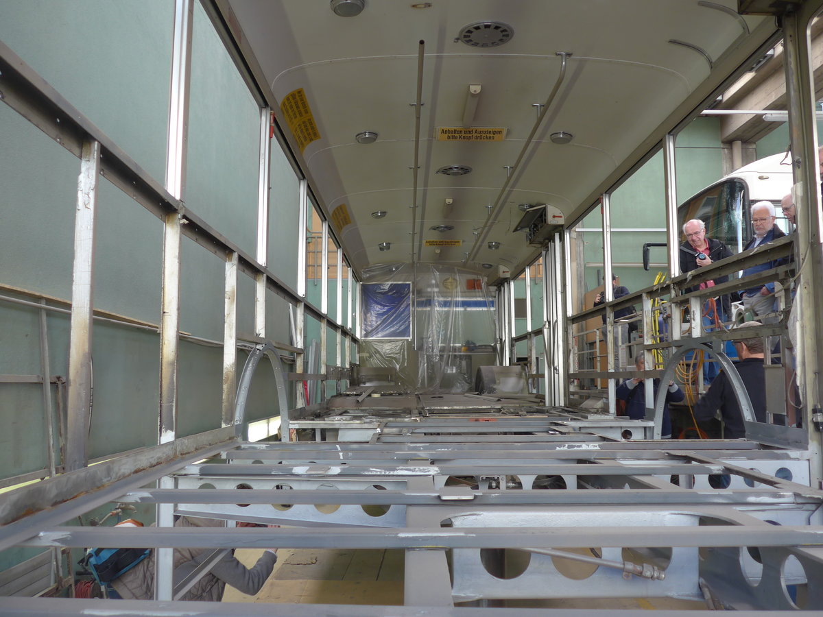 (202'948) - VBL Luzern (vbl-historic) - Nr. 81 - FBW/Hess am 23. M�rz 2019 in Luzern, Depot (in Restauration; Innenaufnahme)