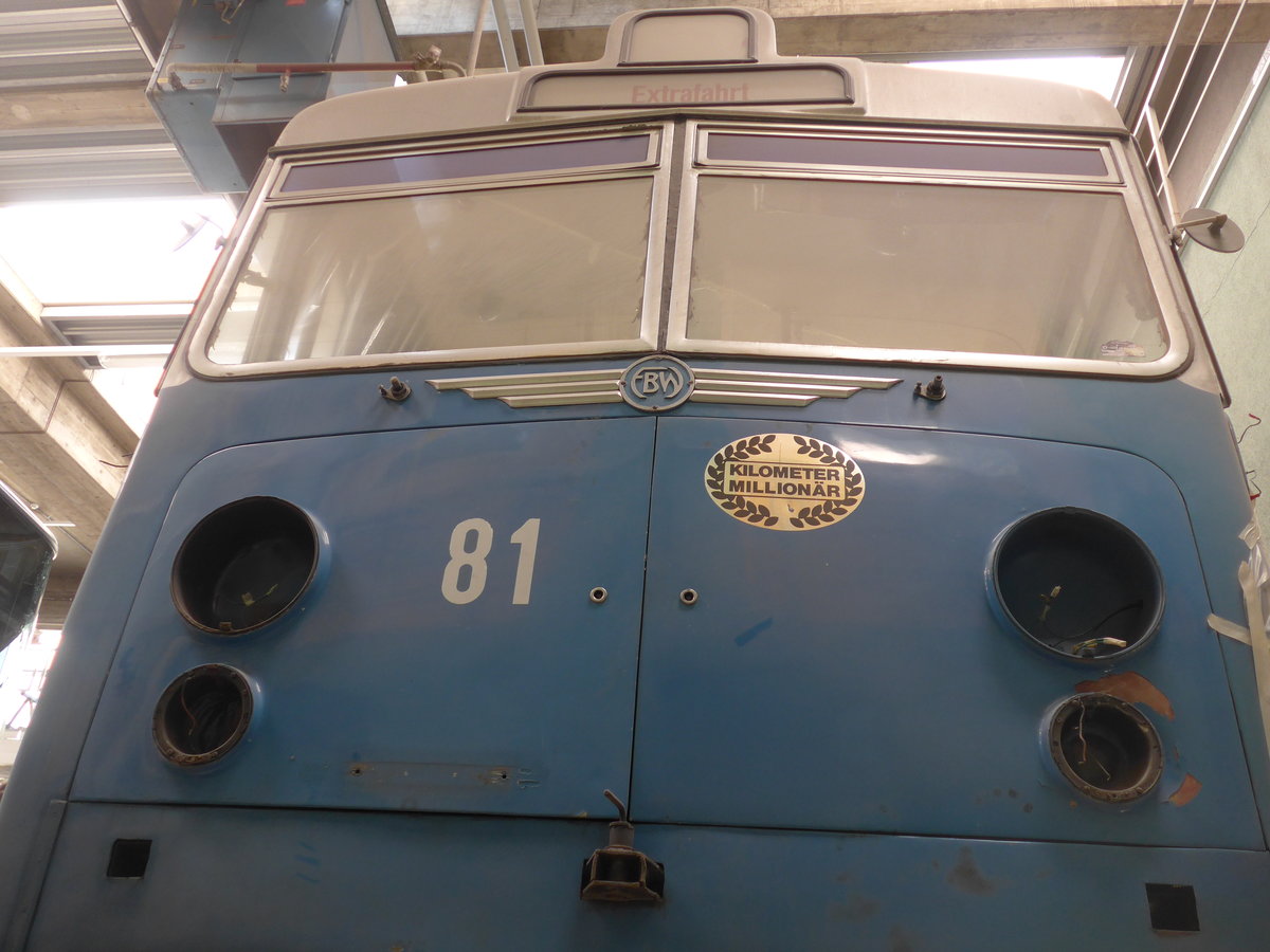 (202'952) - VBL Luzern (vbl-historic) - Nr. 81 - FBW/Hess am 23. M�rz 2019 in Luzern, Depot (in Restauration)