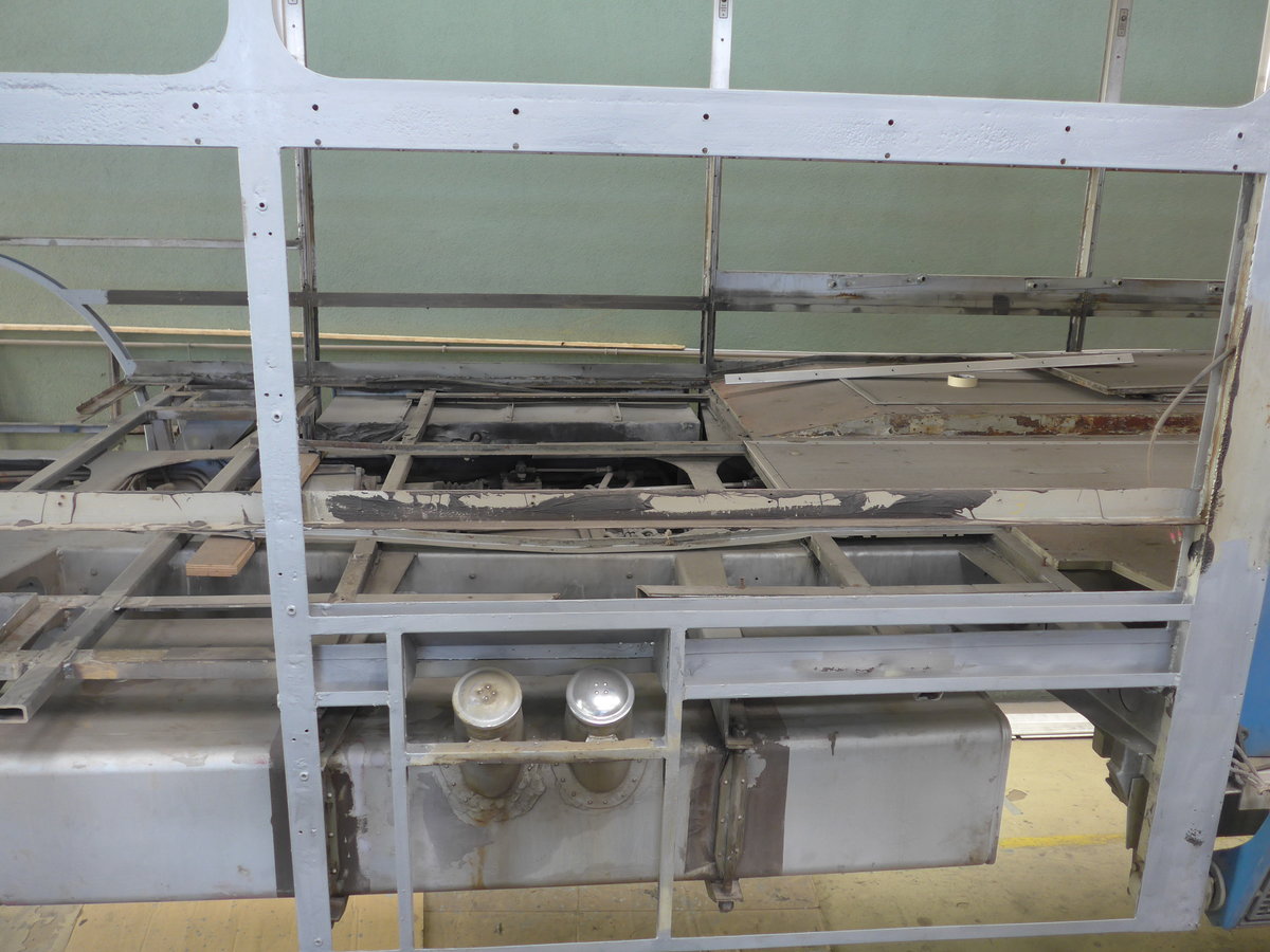 (202'960) - VBL Luzern (vbl-historic) - Nr. 81 - FBW/Hess am 23. M�rz 2019 in Luzern, Depot (in Restauration; Detailaufnahme)