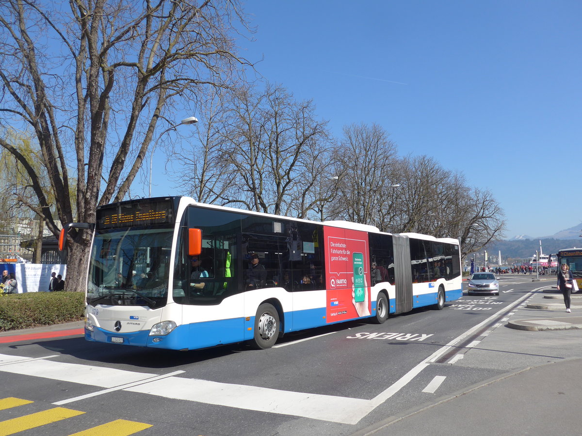 (202'967) - VBL Luzern - Nr. 179/LU 240'937 - Mercedes am 23. M�rz 2019 beim Bahnhof Luzern