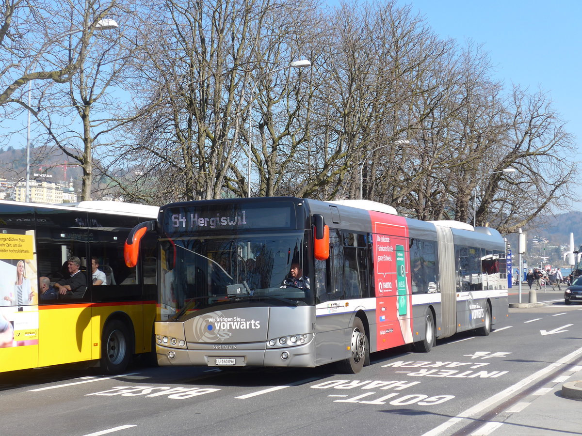 (202'991) - AAGR Rothenburg - Nr. 10/LU 160'096 - Solaris am 23. M�rz 2019 beim Bahnhof Luzern