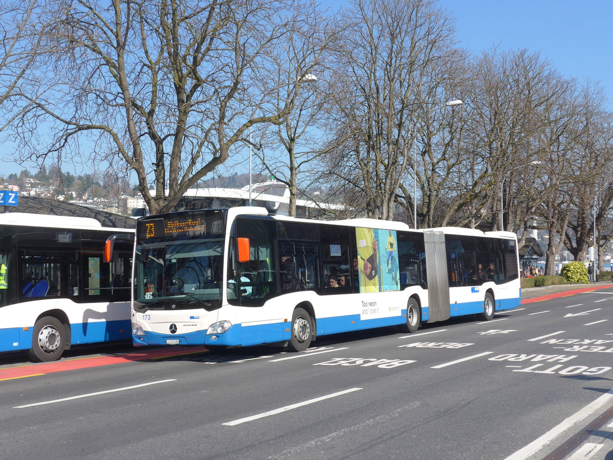 (202'997) - VBL Luzern - Nr. 173/LU 249'486 - Mercedes am 23. M�rz 2019 beim Bahnhof Luzern