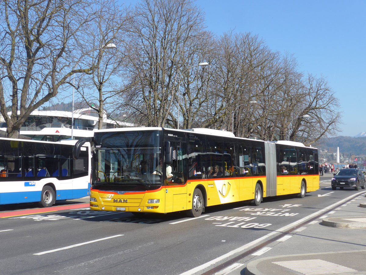 (202'999) - PostAuto Nordschweiz - AG 301'131 - MAN am 23. M�rz 2019 beim Bahnhof Luzern