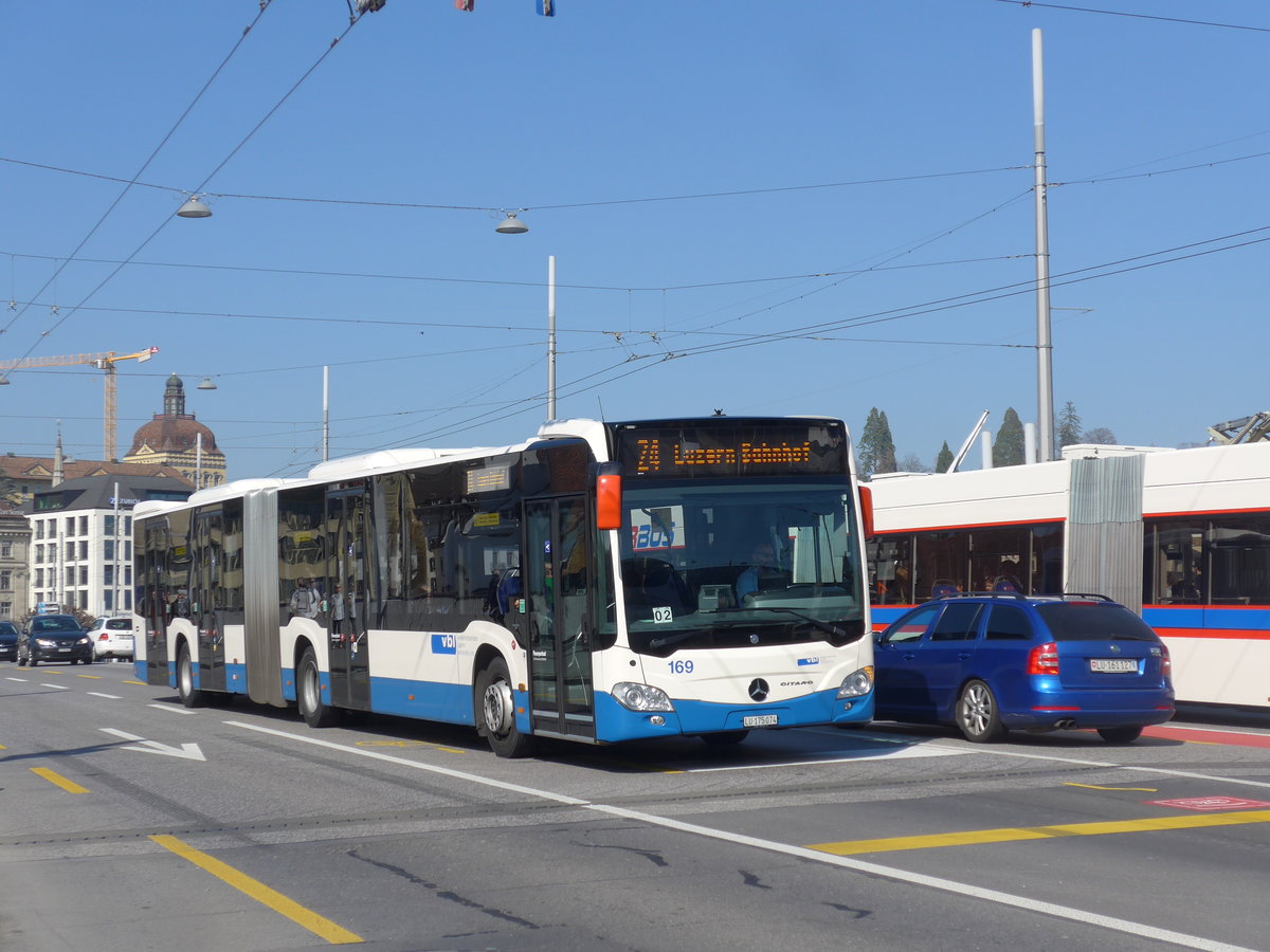 (203'026) - VBL Luzern - Nr. 169/LU 175'074 - Mercedes am 23. M�rz 2019 in Luzern, Bahnhofbr�cke