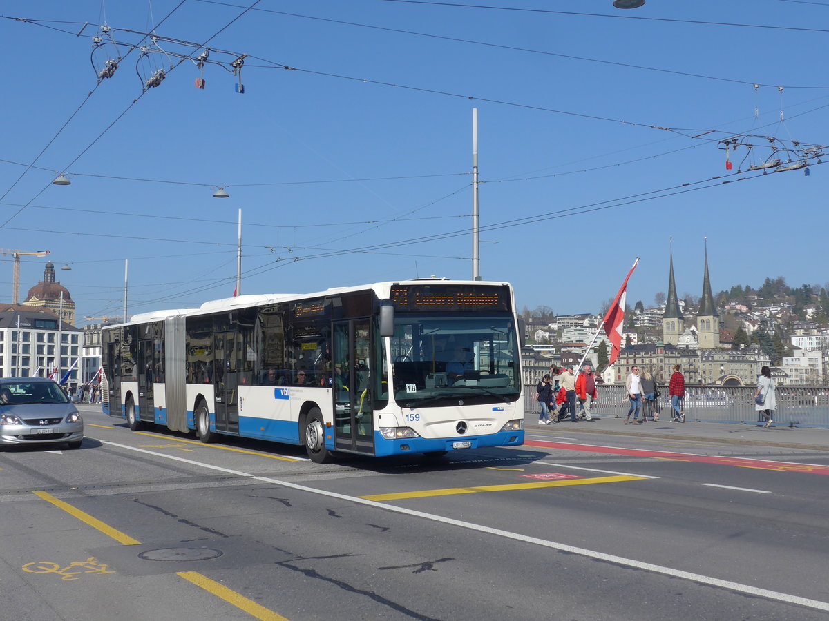 (203'030) - VBL Luzern - Nr. 159/LU 15'004 - Mercedes am 23. M�rz 2019 in Luzern, Bahnhofbr�cke