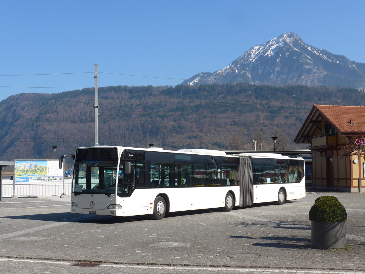 (203'039) - Welti-Furrer, Bassersdorf - Nr. 73/ZH 712'673 - Mercedes (ex Nr. 97) am 23. M�rz 2019 beim Bahnhof Alpnachstad
