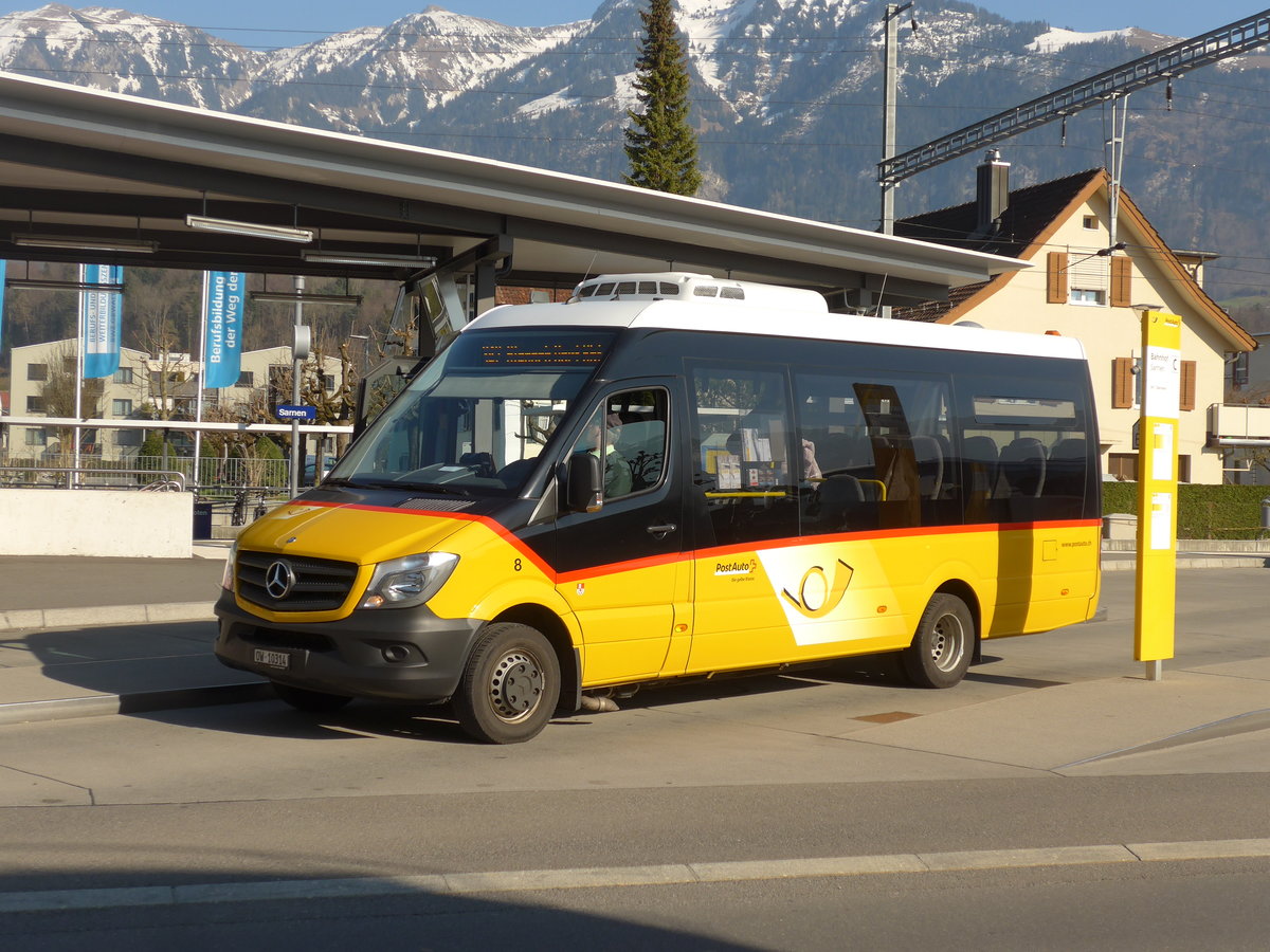 (203'051) - PostAuto Zentralschweiz - Nr. 8/OW 10'314 - Mercedes (ex Dillier, Sarnen Nr. 8) am 23. M�rz 2019 beim Bahnhof Sarnen