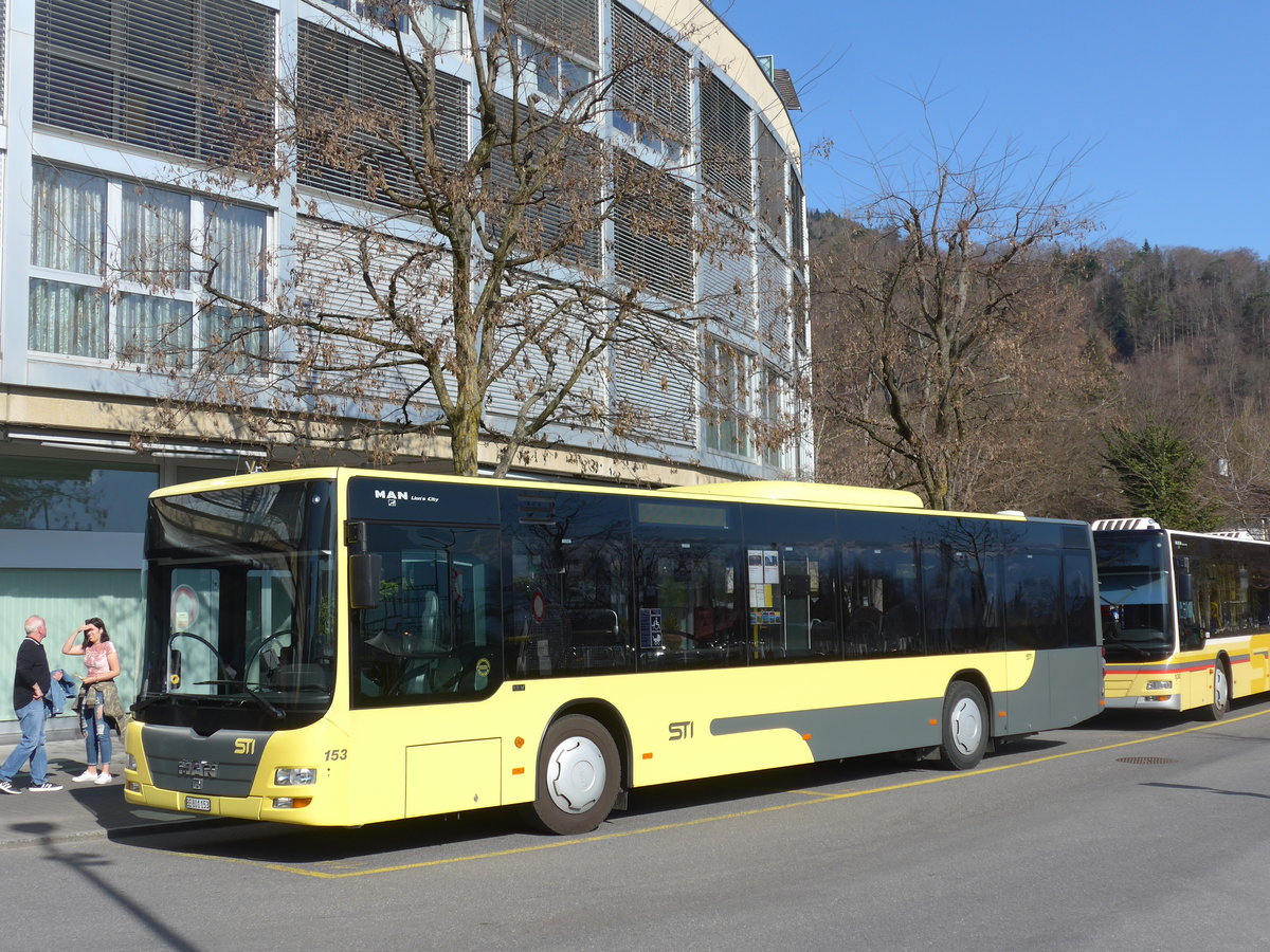 (203'274) - STI Thun - Nr. 153/BE 801'153 - MAN am 24. M�rz 2019 bei der Schiffl�ndte Thun