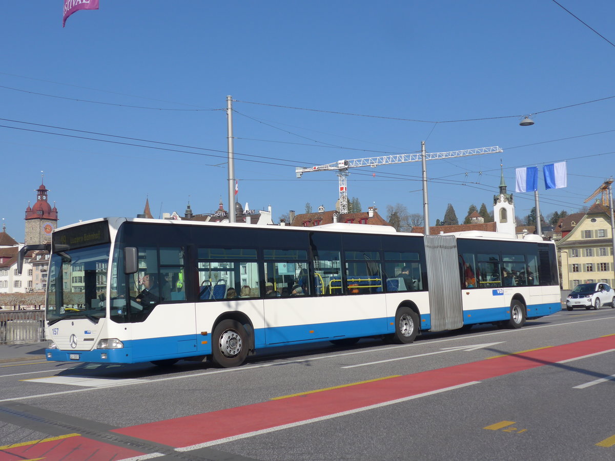 (203'286) - VBL Luzern - Nr. 157/LU 15'057 - Mercedes am 30. M�rz 2019 in Luzern, Bahnhofbr�cke