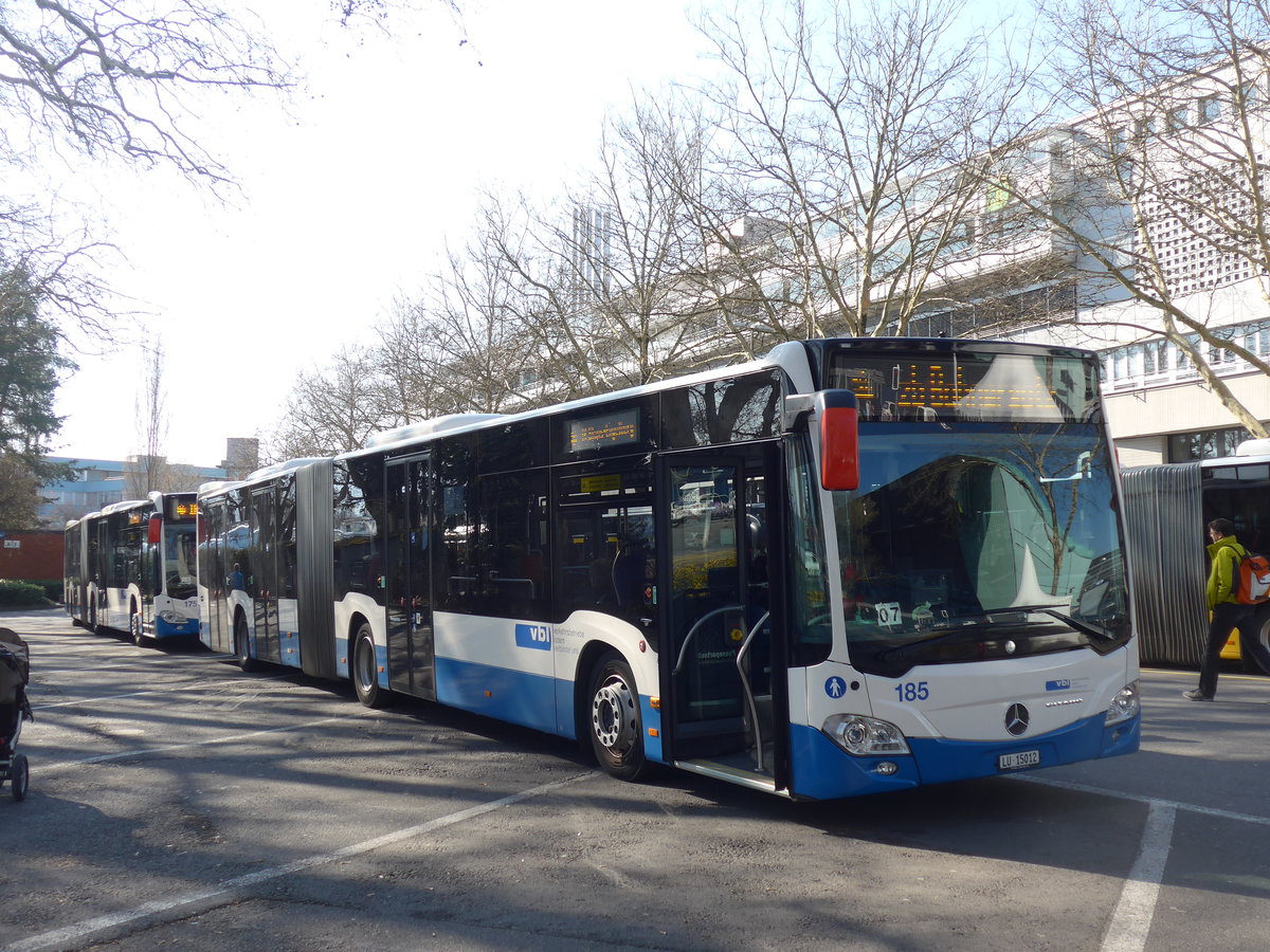 (203'290) - VBL Luzern - Nr. 185/LU 15'012 - Mercedes am 30. M�rz 2019 in Luzern, Inseli-P