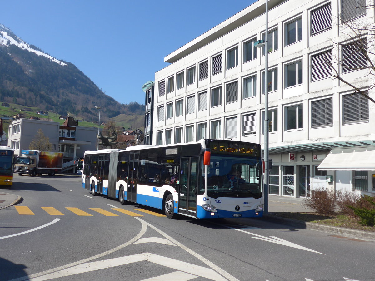 (203'299) - VBL Luzern - Nr. 185/LU 15'012 - Mercedes am 30. M�rz 2019 beim Bahnhof Stans