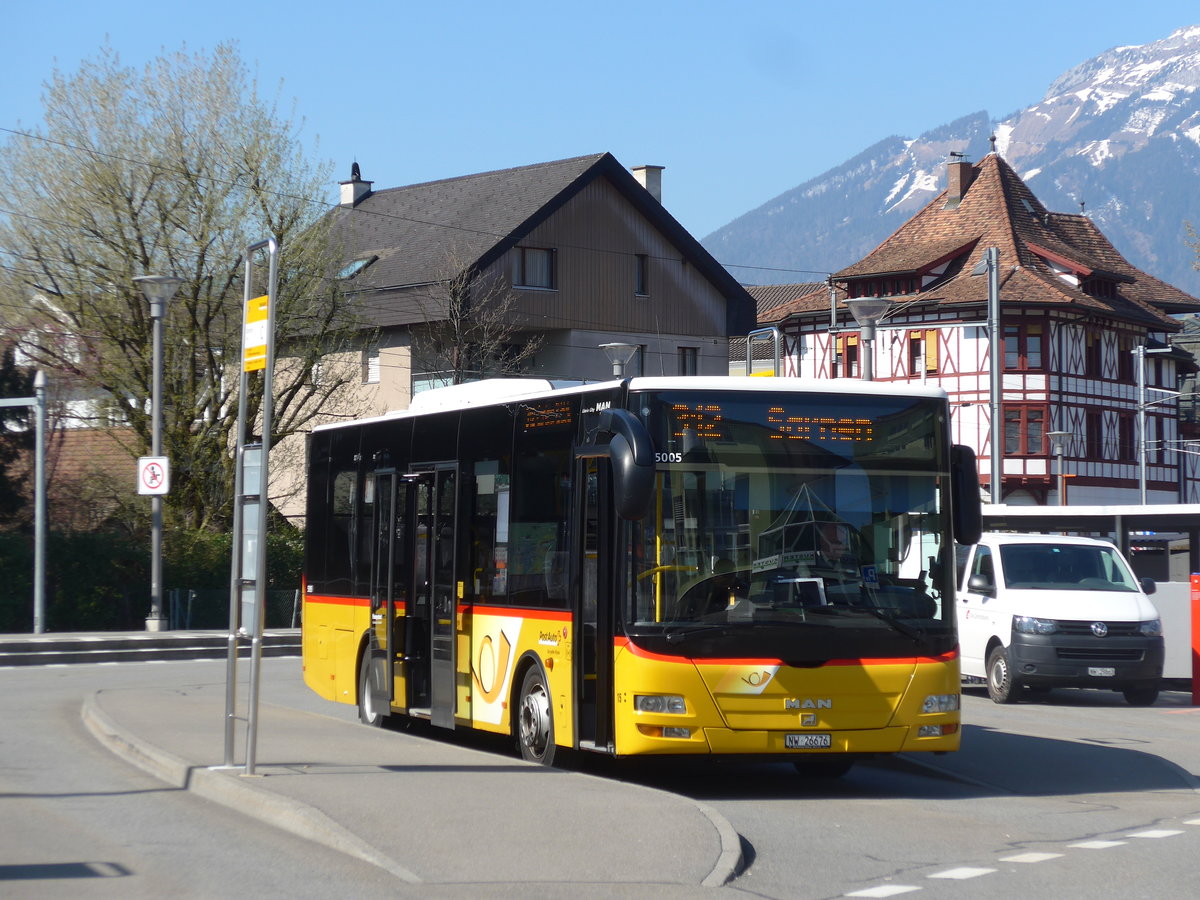 (203'303) - Thepra, Stans - Nr. 15/NW 26'676 - MAN/G�ppel am 30. M�rz 2019 beim Bahnhof Stans