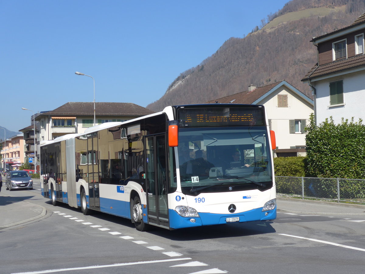 (203'307) - VBL Luzern - Nr. 190/LU 15'079 - Mercedes am 30. M�rz 2019 in Stans, Robert-Durrerstrasse