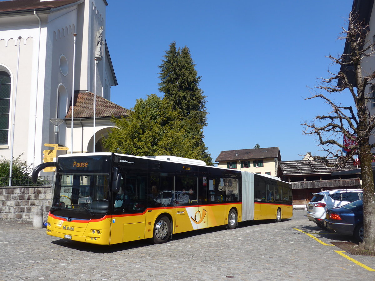(203'319) - PostAuto Z�rich - Nr. 363/ZH 179'958 - MAN am 30. M�rz 2019 in Hergiswil, Dorfplatz