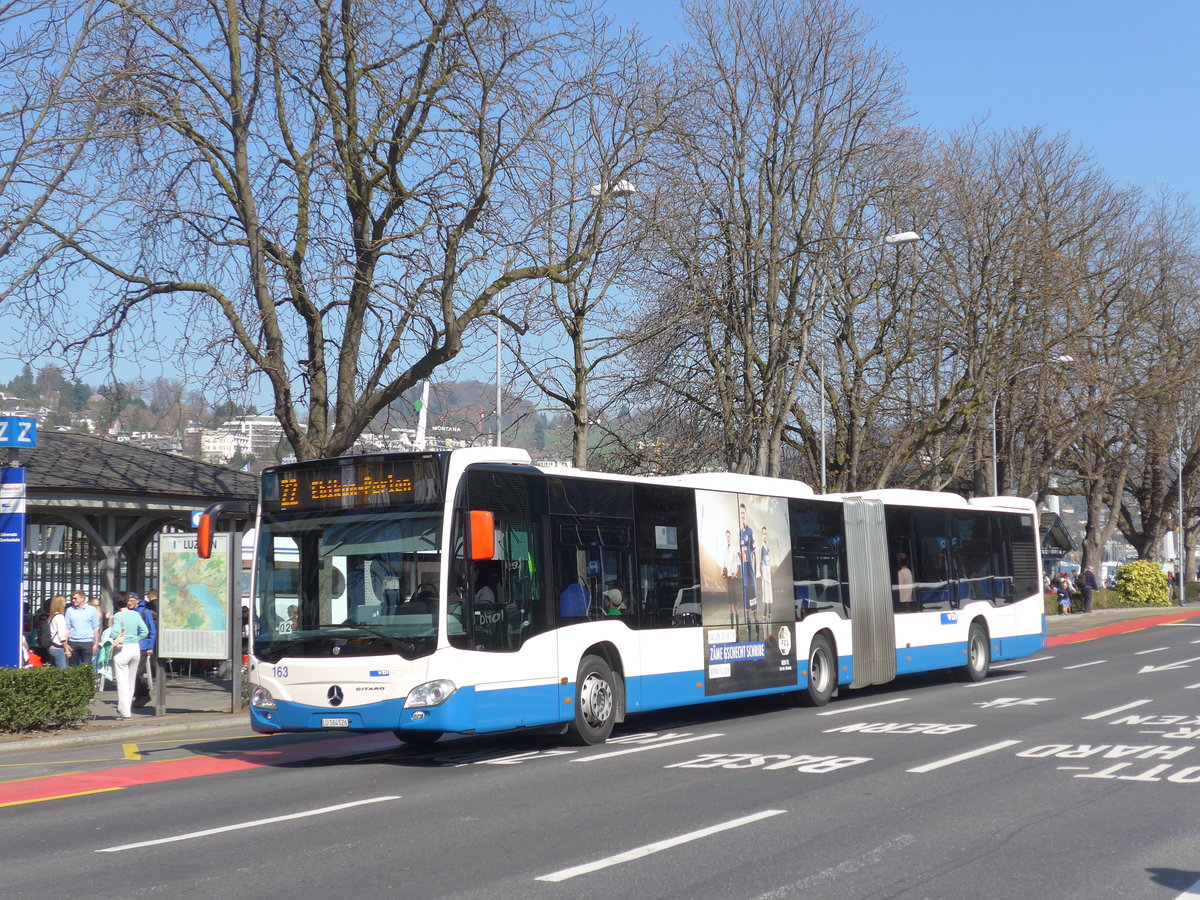(203'336) - VBL Luzern - Nr. 163/LU 164'526 - Mercedes am 30. M�rz 2019 beim Bahnhof Luzern