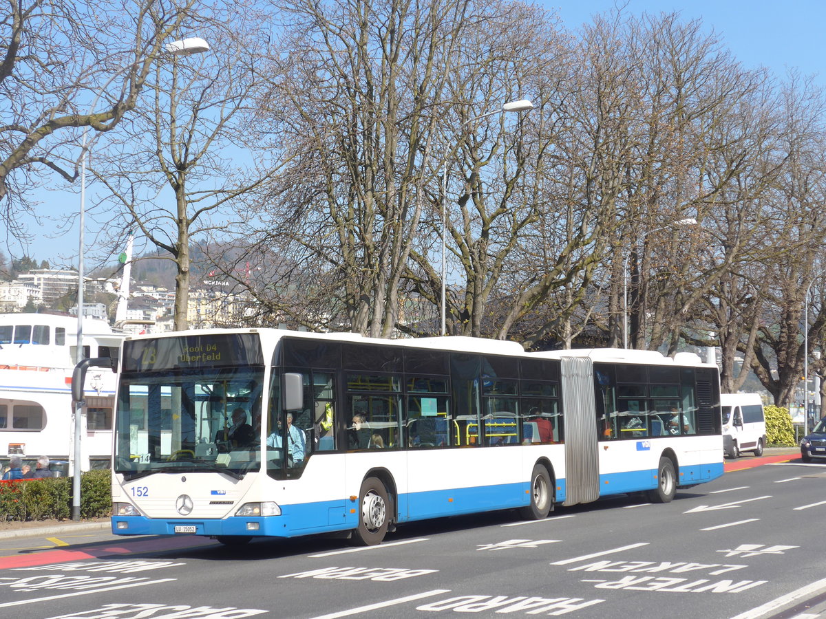 (203'339) - VBL Luzern - Nr. 152/LU 15'052 - Mercedes am 30. M�rz 2019 beim Bahnhof Luzern