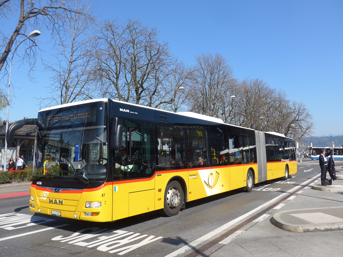 (203'342) - SB Trans, Sursee - Nr. 47/LU 243'967 - MAN am 30. M�rz 2019 beim Bahnhof Luzern