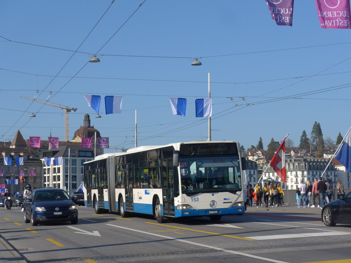 (203'370) - VBL Luzern - Nr. 153/LU 15'053 - Mercedes am 30. M�rz 2019 in Luzern, Bahnhofbr�cke