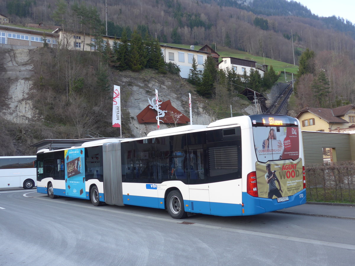 (203'409) - VBL Luzern - Nr. 170/LU 174'907 - Mercedes am 30. M�rz 2019 beim Bahnhof Alpnachstad