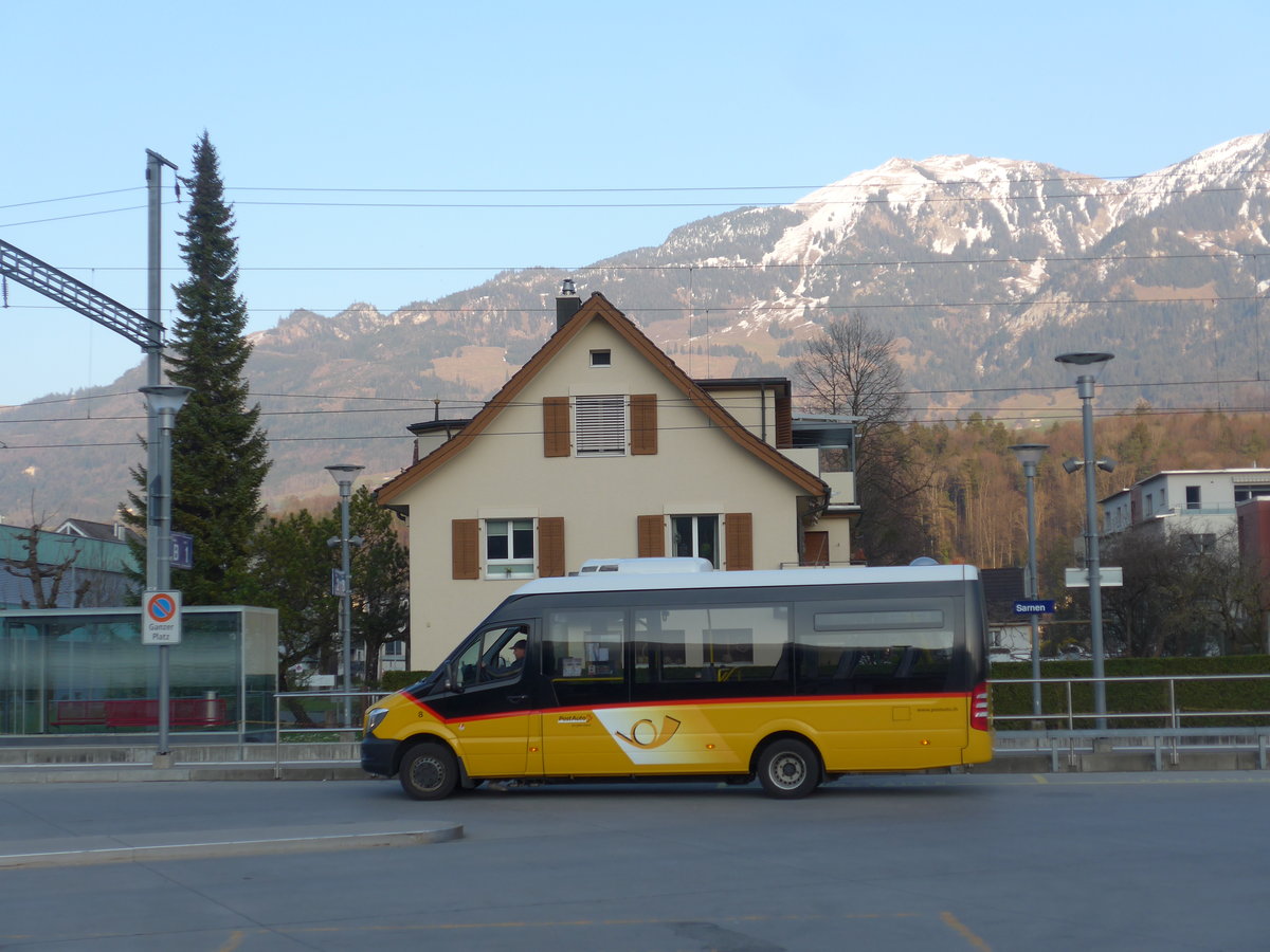 (203'419) - PostAuto Zentralschweiz - Nr. 8/OW 10'314 - Mercedes (ex Dillier, Sarnen Nr. 8) am 30. M�rz 2019 beim Bahnhof Sarnen