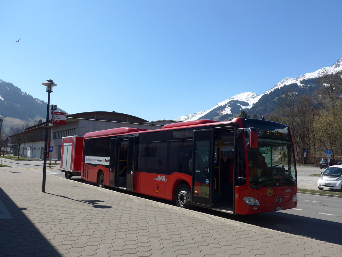 (203'437) - AFA Adelboden - Nr. 27/BE 26'773 - Mercedes am 31. M�rz 2019 beim Bahnhof Frutigen