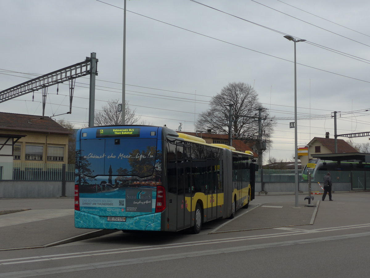 (203'457) - STI Thun - Nr. 170/BE 752'170 - Mercedes am 7. April 2019 beim Bahnhof M�nsingen