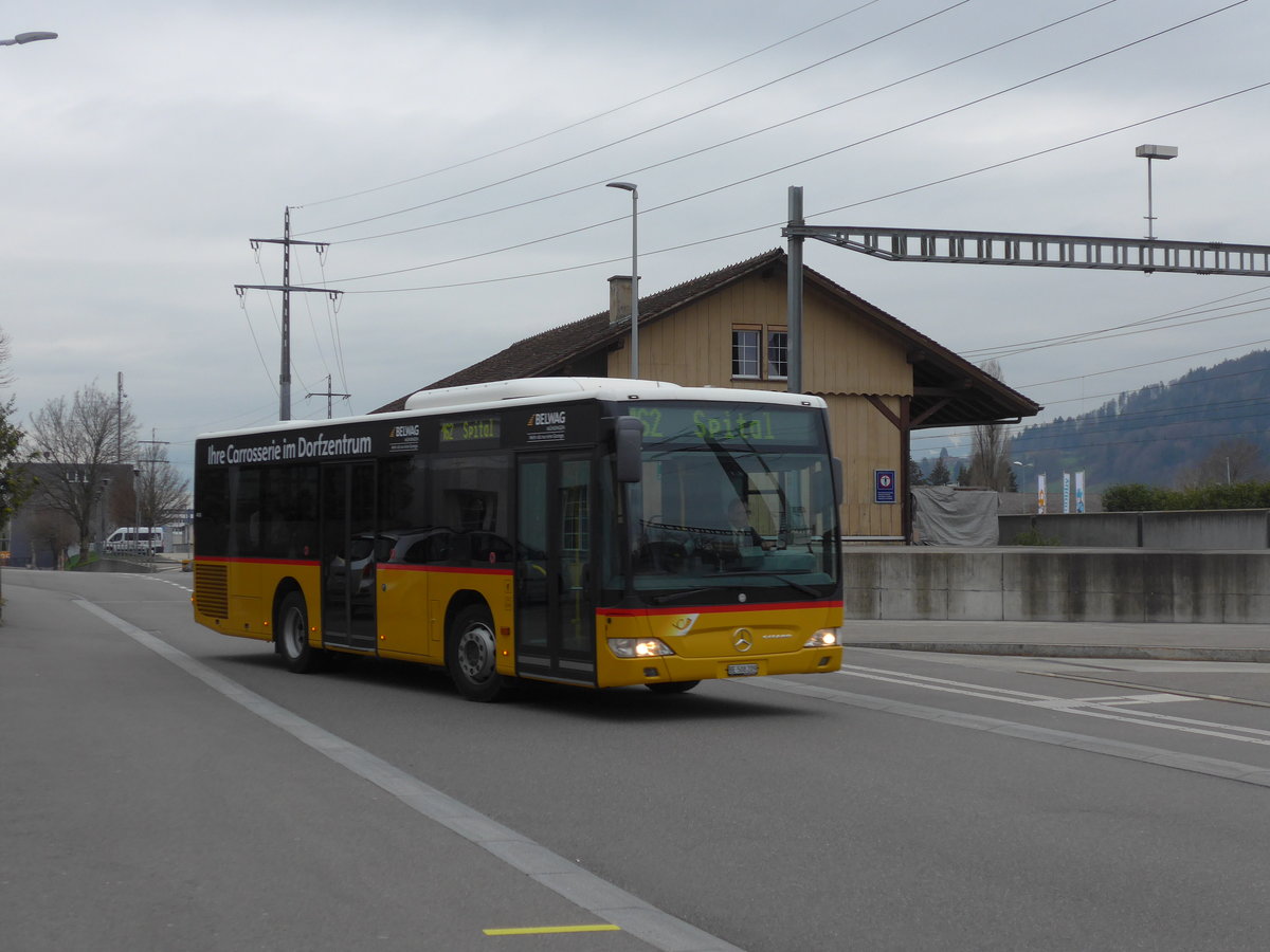 (203'459) - PostAuto Bern - BE 508'209 - Mercedes (ex Portenier, Adelboden Nr. 9) am 7. April 2019 beim Bahnhof M�nsingen