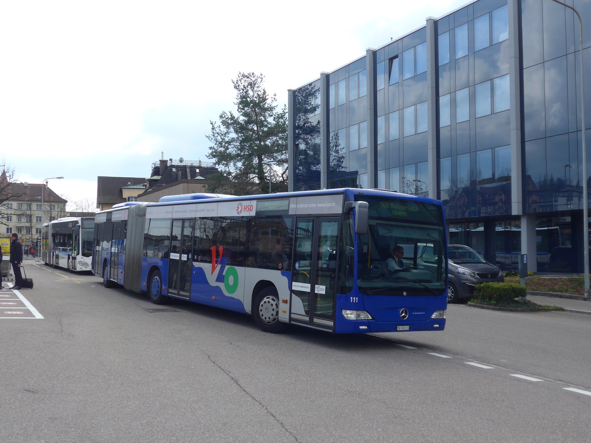 (203'514) - VZO Gr�ningen - Nr. 111/ZH 745'111 - Mercedes am 7. April 2019 beim Bahnhof K�snacht