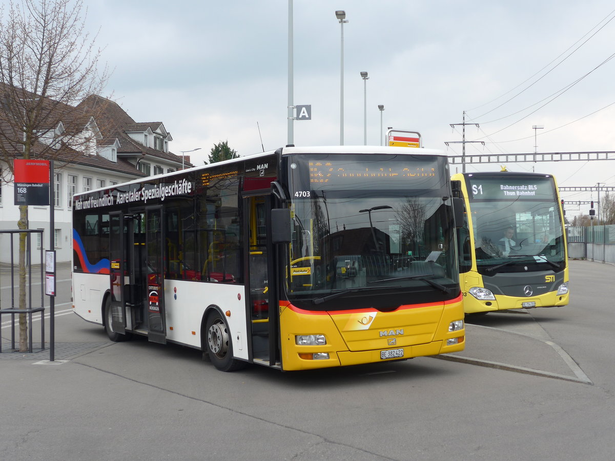 (203'651) - Lengacher, Wichtrach - Nr. 6/BE 382'422 - MAN/G�ppel am 14. April 2019 beim Bahnhof M�nsingen