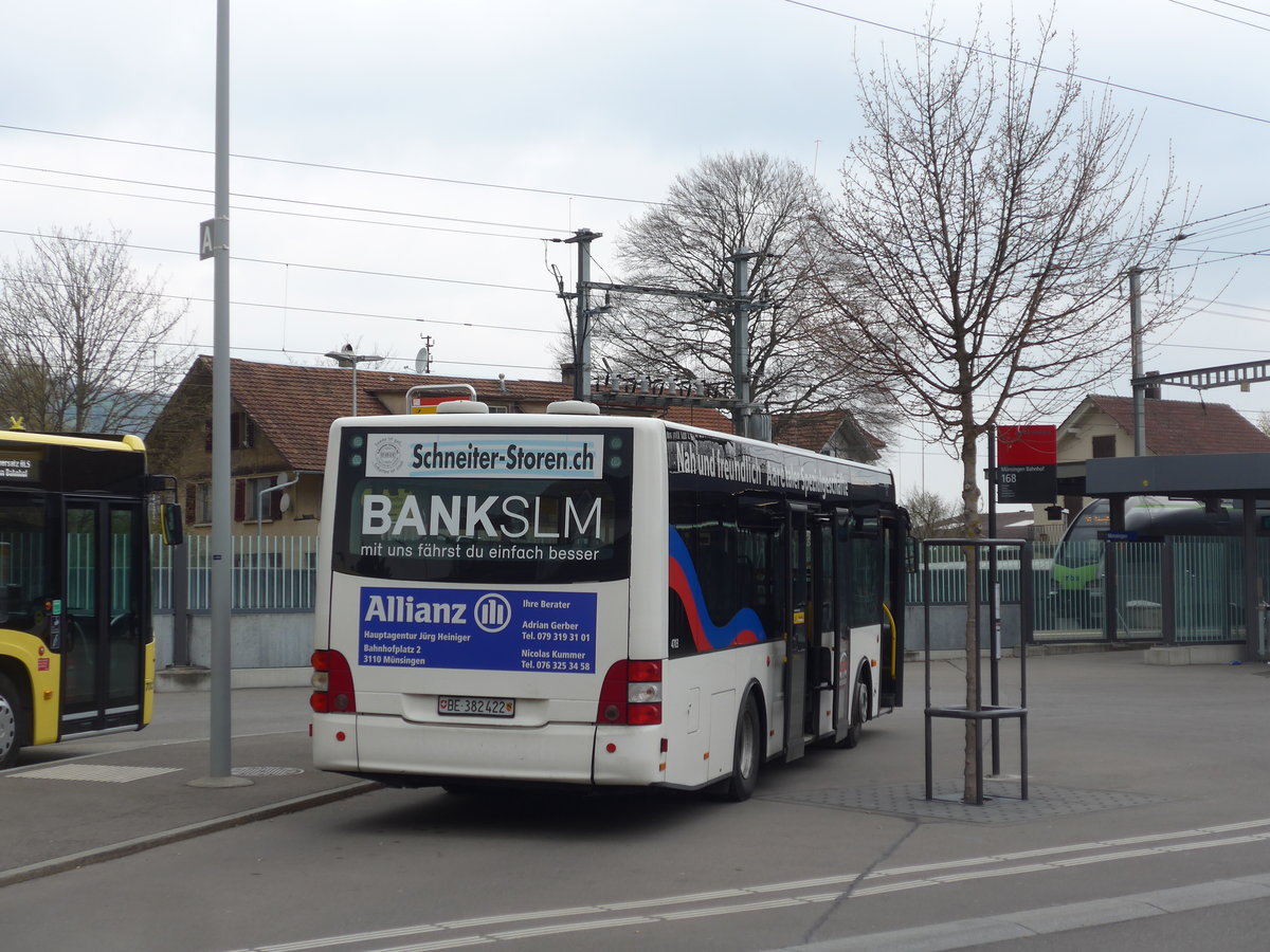 (203'653) - Lengacher, Wichtrach - Nr. 6/BE 382'422 - MAN/G�ppel am 14. April 2019 beim Bahnhof M�nsingen