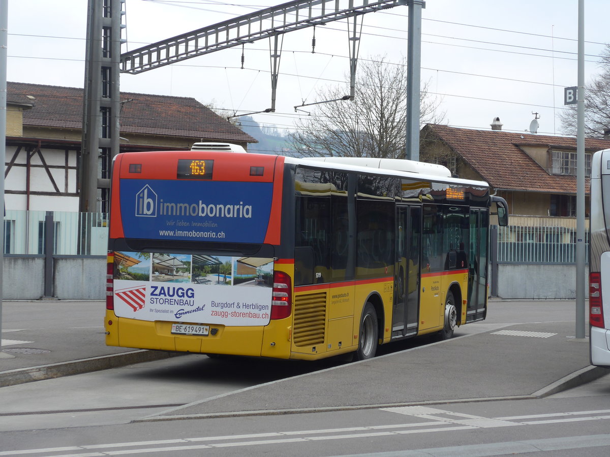 (203'657) - Lengacher, Wichtrach - Nr. 7/BE 619'491 - Mercedes am 14. April 2019 beim Bahnhof M�nsingen
