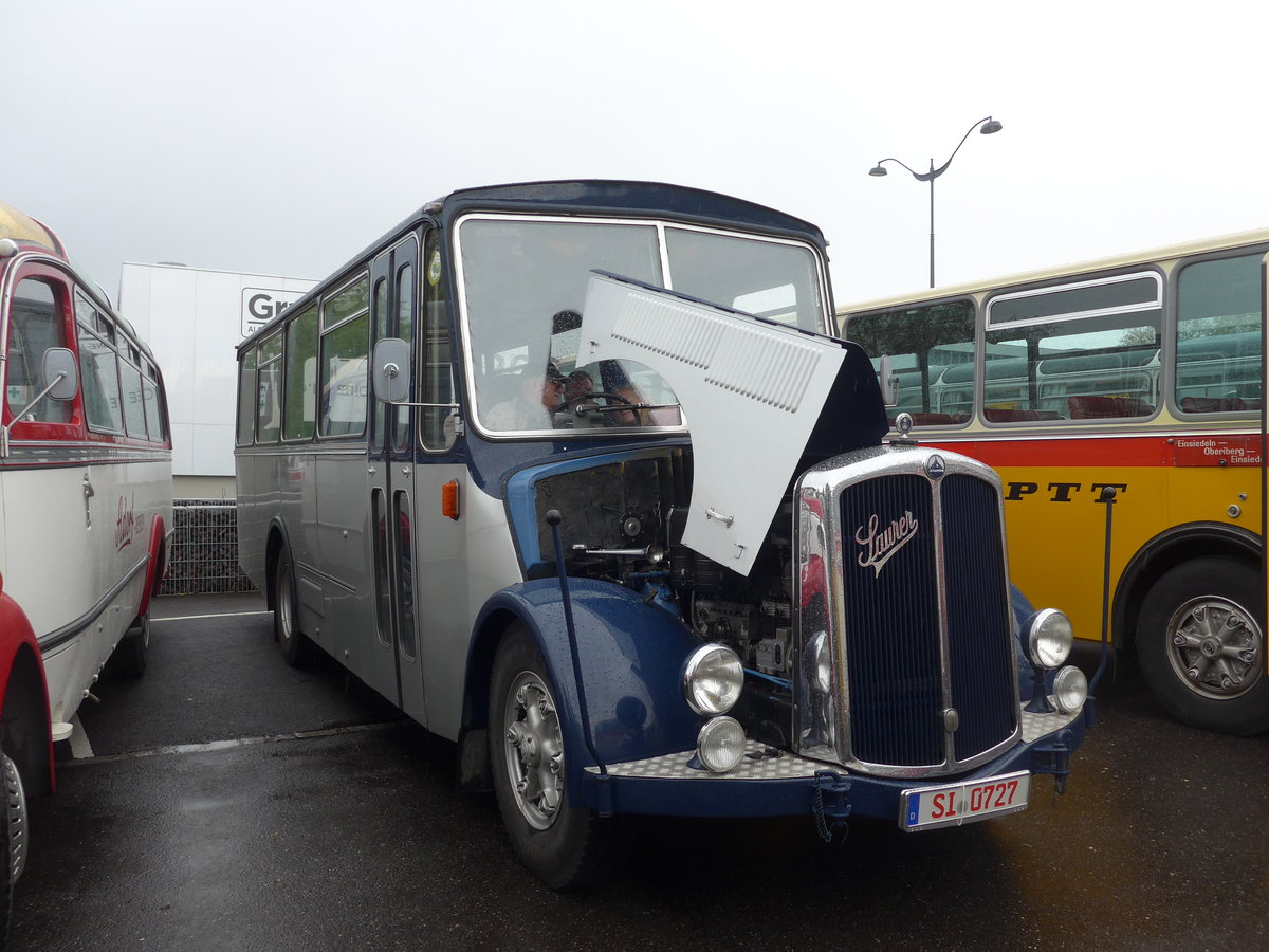 (204'398) - Aus Deutschland: Sch�ttler, Netphen - SI 0727 - Saurer/R&J (ex Braun, M�nster; ex M�ller, Neum�nster; ex Sol�r+Fontana, CH-Ilanz Nr. 14; ex Christell, CH-Falera) am 27. April 2019 in Haguenau, Parkplatz