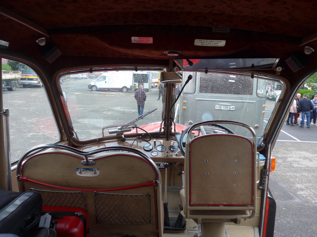 (204'505) - Aus der Schweiz: Meier, Gr�t - Nr. 12/ZH 27'216 - FBW/R&J (ex Wespe, Altst�tten; ex AFA Adelboden Nr. 12) am 28. April 2019 in Haguenau, Parkplatz (Innenaufnahme)