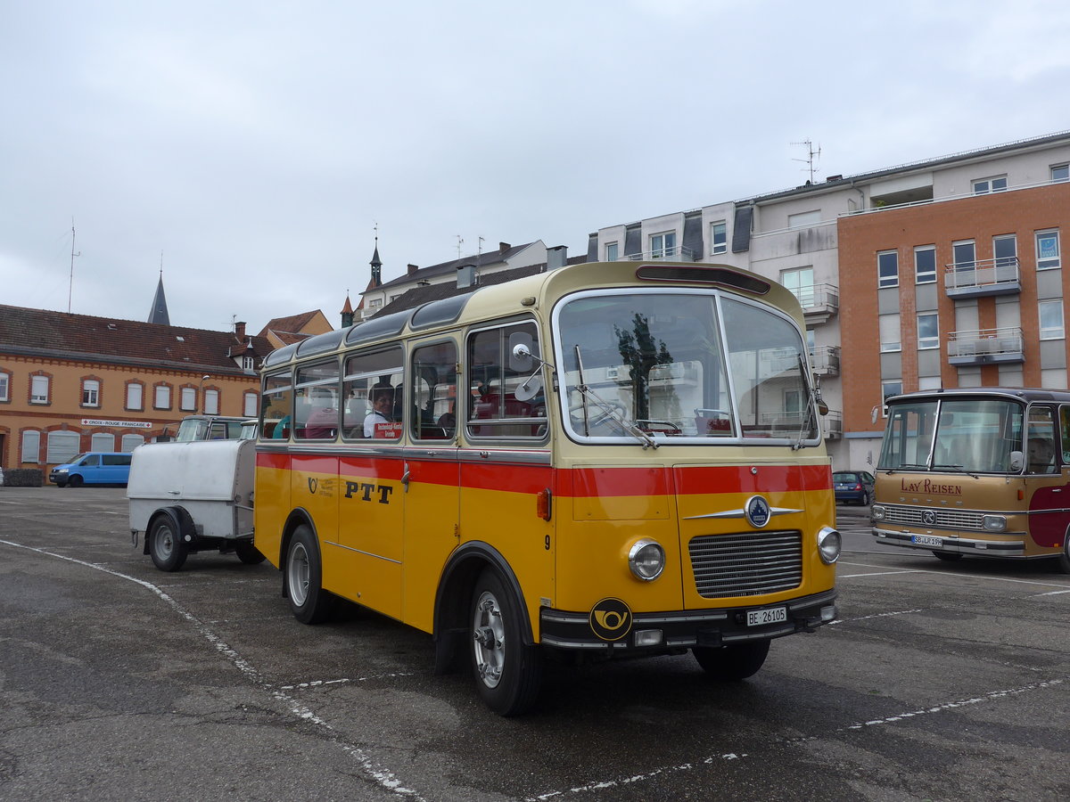 (204'527) - Aus der Schweiz: Schmid, Th�rishaus - Nr. 9/BE 26'105 - Saurer/R&J (ex Geiger, Adelboden Nr. 9) am 28. April 2019 in Haguenau, Parkplatz