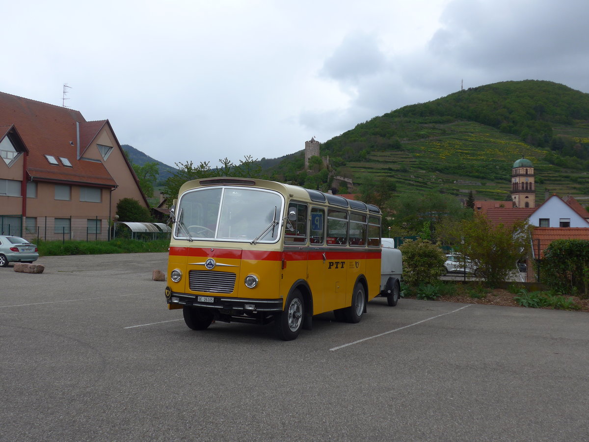 (204'533) - Aus der Schweiz: Schmid, Th�rishaus - Nr. 9/BE 26'105 - Saurer/R&J (ex Geiger, Adelboden Nr. 9) am 28. April 2019 in Kaysersberg, Rocade Verte