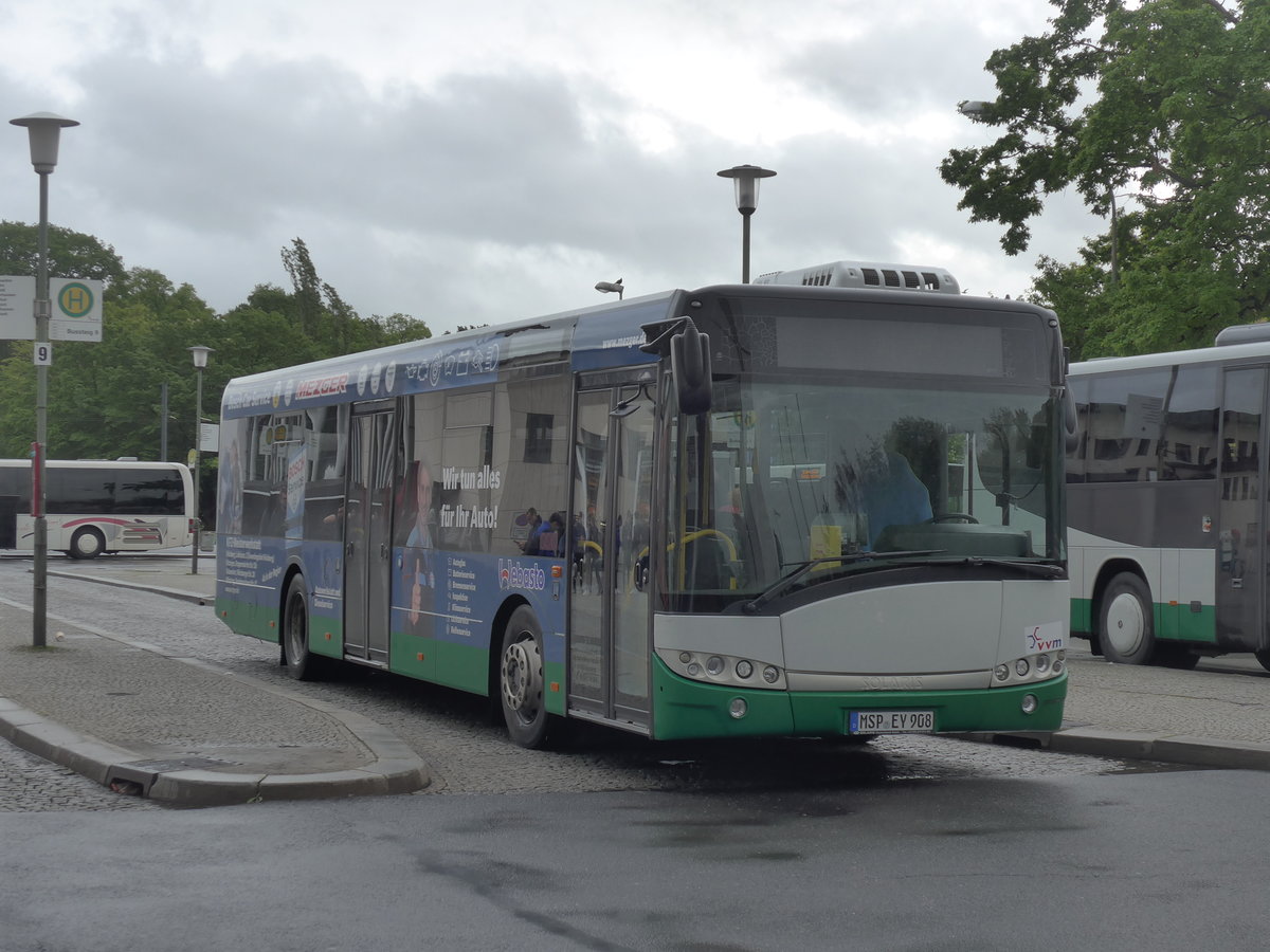 (204'678) - Schraud, Arnstein - MSP-EY 908 - Solaris am 9. Mai 2019 beim Bahnhof W�rzburg